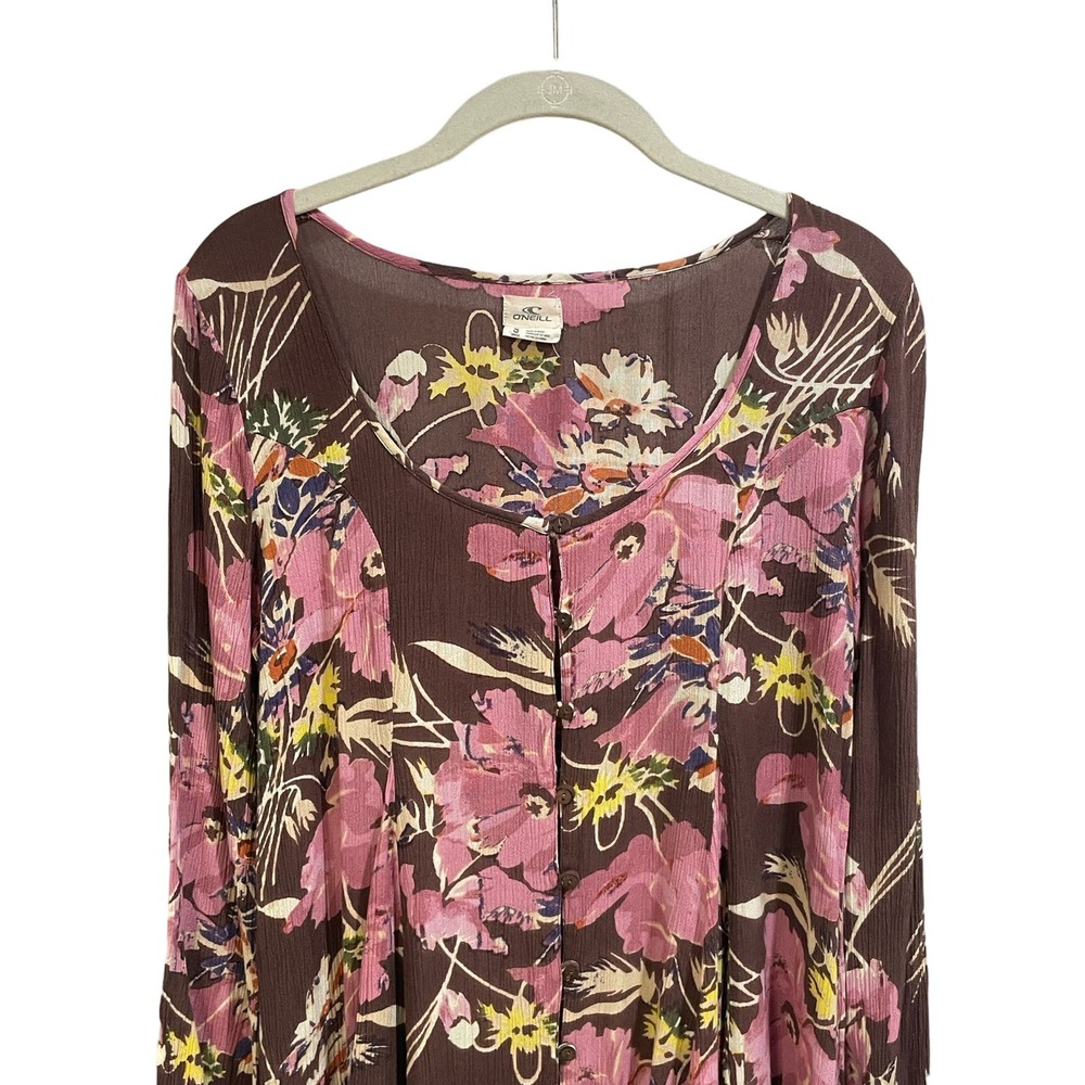 O'Neill Poppit  Floral Long Sleeve Mini Dress Size Small - Picture 10 of 17
